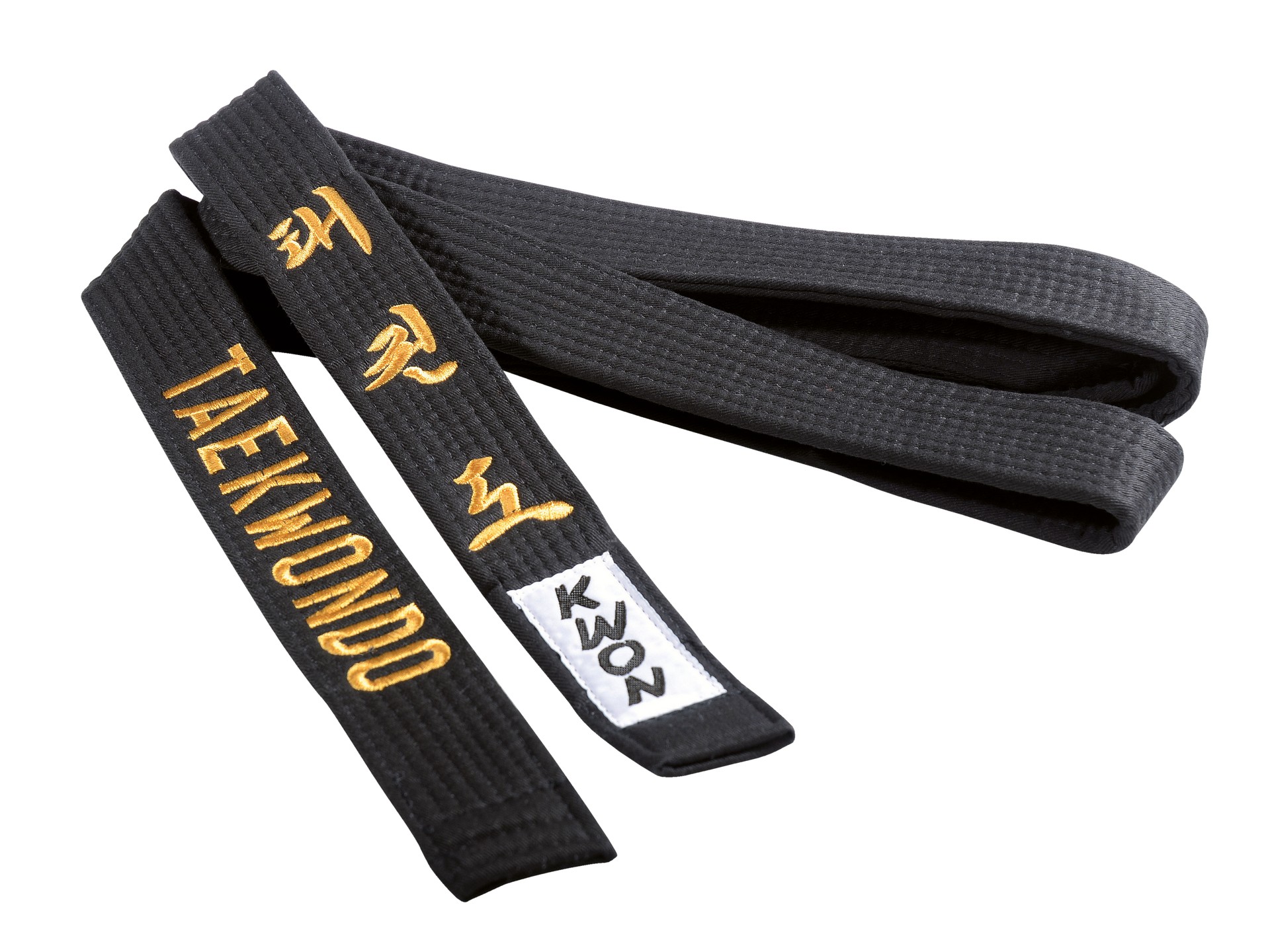 Taekwondo Gürtel schwarz mit Bestickung