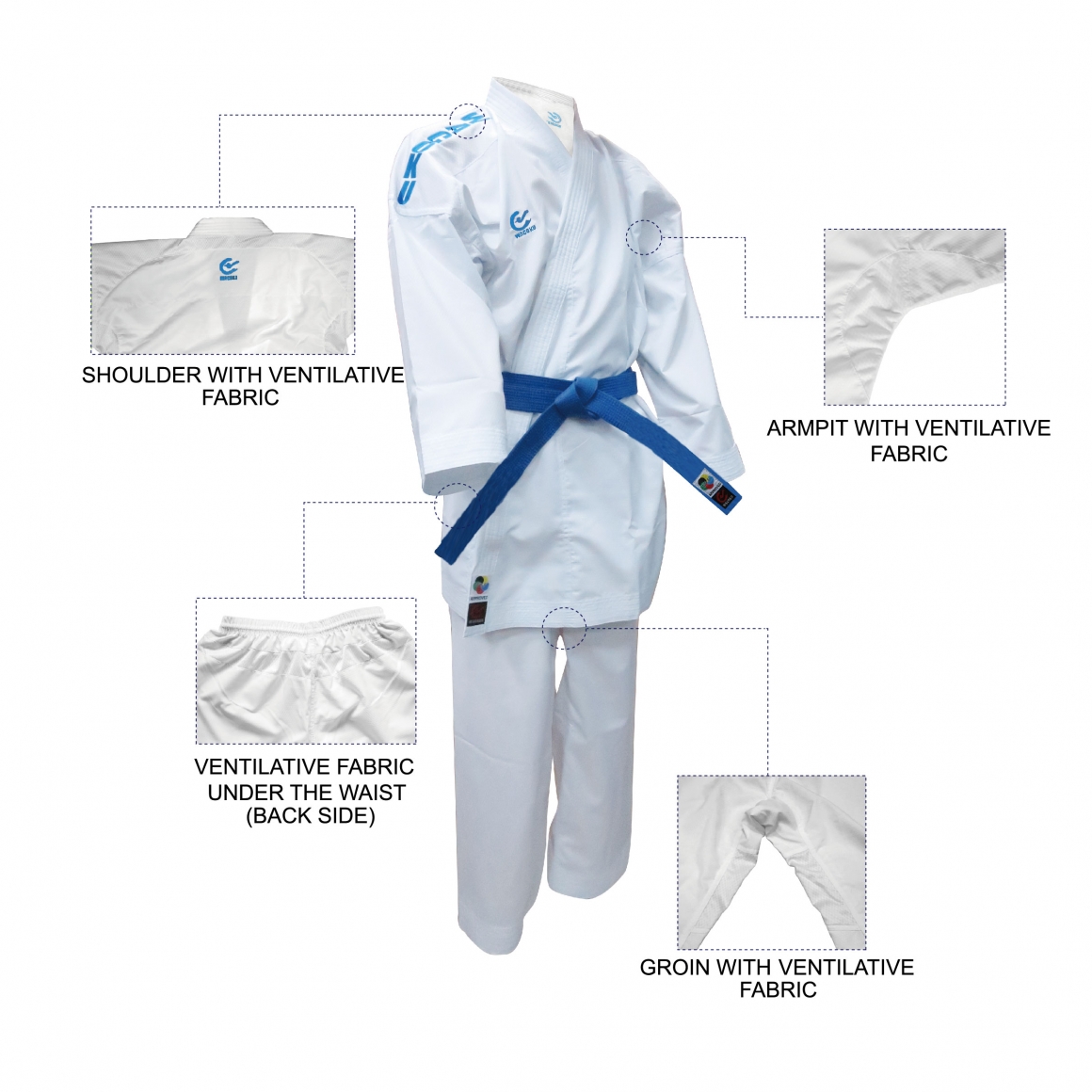 WACOKU Karateanzug Kumite K1 Diamond Line - WKF anerkannt