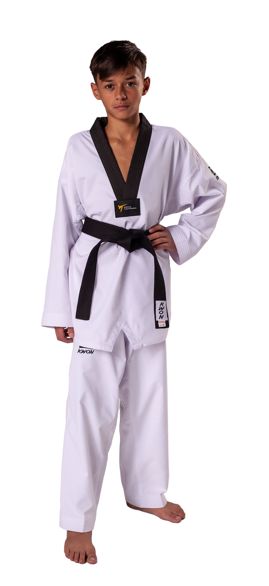 Taekwondo Anzug Premiere Plus schwarzes Revers - WT anerkannt