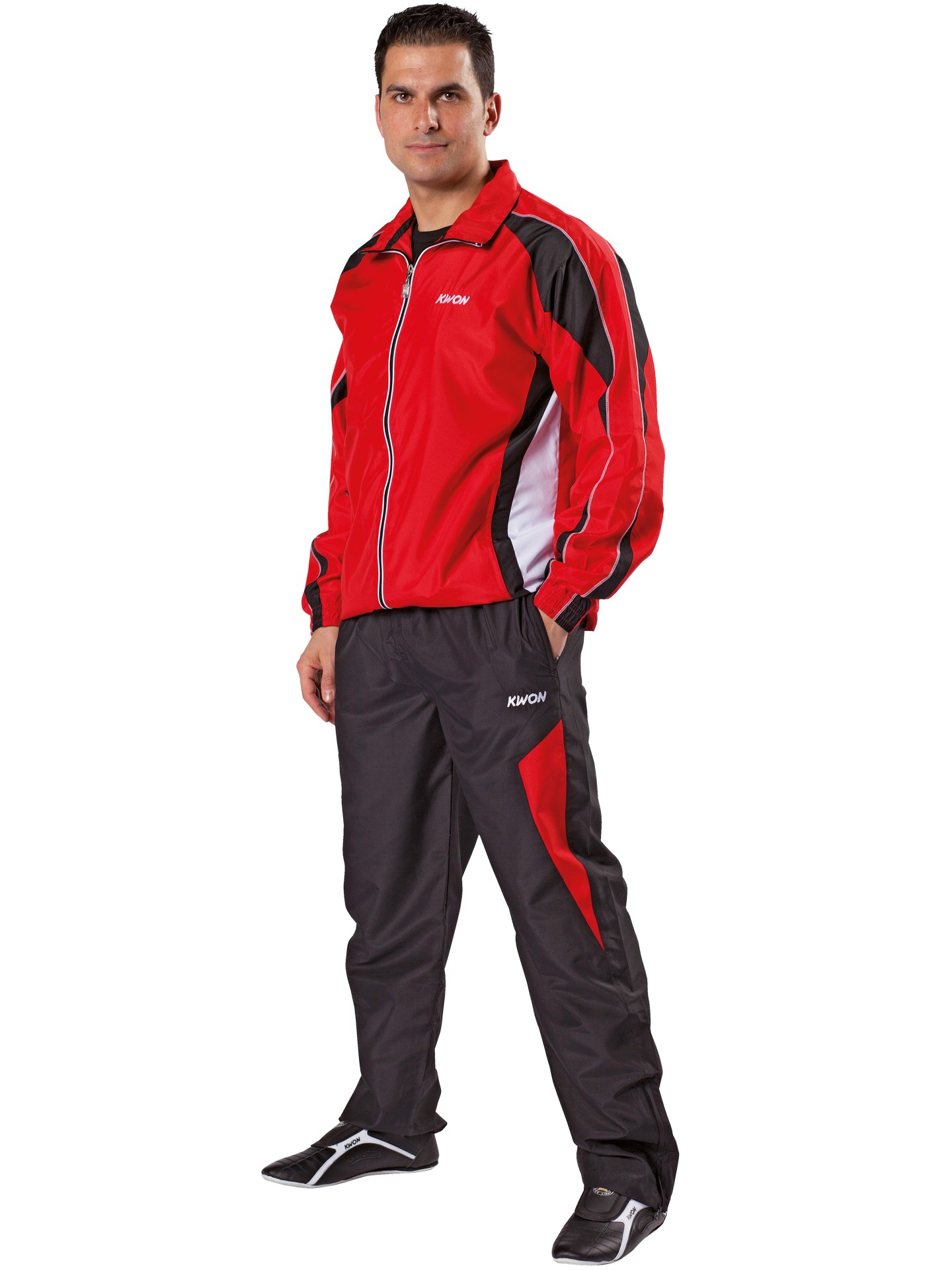 Trainingsanzug Performance Micro rot/schwarz